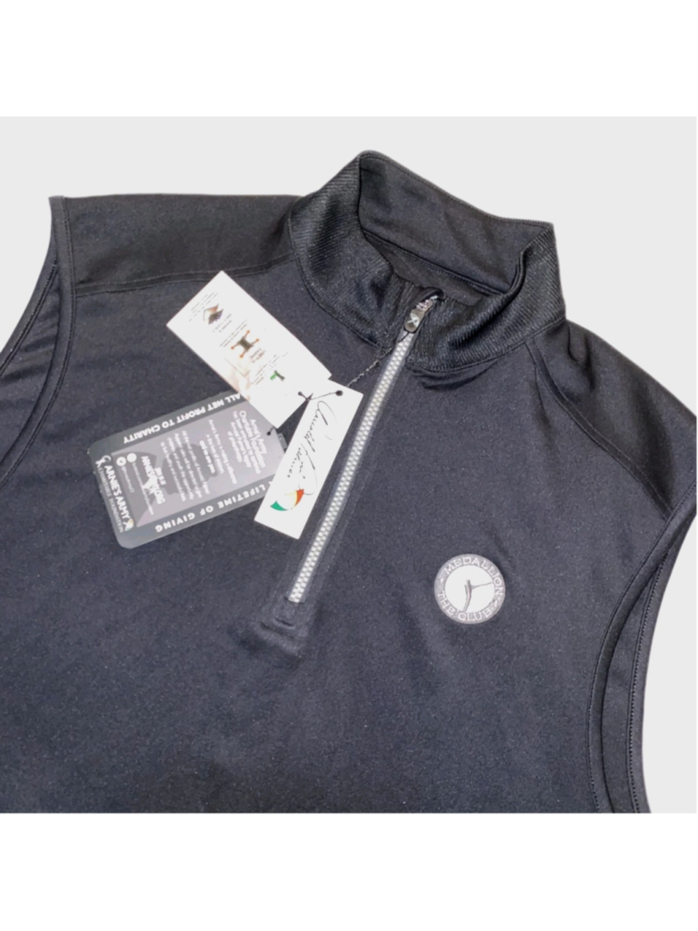 Arnold Palmer Golf Vest Lg NWT Black 1/4 Zip The Medallion Club Jack Nicklaus II
